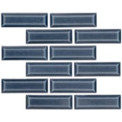 Ackland 12" x 12" Ceramic Brick Wall Mosaic Tile - Glossy Visual - Sold by Carton (10 SF/Carton) Azura Mist
