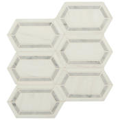 Ackland 12" x 12" Marble Geometric Floor and Wall Mosaic Tile - Polished Visual - Sold by Carton (10 SF/Carton) Calabria Frost