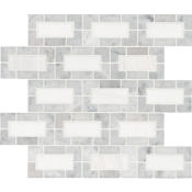 Ackland 12" x 12" Marble Geometric Wall Mosaic Tile - Polished Visual - Sold by Carton (10 SF/Carton) Calabria Frost