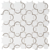 Ackland 12" x 12" Marble Linked Floor and Wall Mosaic Tile - Polished Visual - Sold by Carton (5 SF/Carton) Carrara White