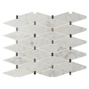 Ackland 11" x 13" Marble Geometric Floor and Wall Mosaic Tile - Polished Visual - Sold by Carton (10 SF/Carton) Carrara White