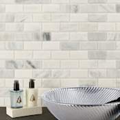 Ackland 12" x 12" Marble Brick Mosaic Tile - Polished Visual - Sold by Carton (10 SF/Carton) Iona Mist