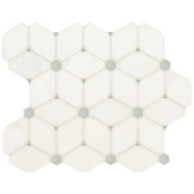 Ackland 11" x 12" Marble Geometric Floor and Wall Mosaic Tile - Polished Visual - Sold by Carton (9.5 SF/Carton) Lucera Abri