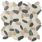 Ackland Marvella - 12" x 12" Marble Pebble and Rock Wall Mosaic Tile - Polished and Tumbled Visual - Sold by Carton (9.7 SF/Carton) Manhattan