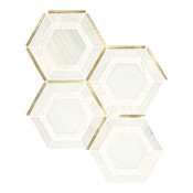 Ackland Artemis - 10" x 12" Metal and Stone Dot-Mounted Wall Mosaic Tile - Glossy Visual - Sold by Carton (9.4 SF/Carton) Venetian Oro