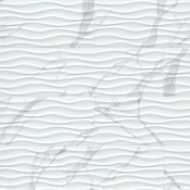 Ackland Linea - 12" x 24" Ceramic Wave Wall Tile - Glossy Visual, Stone Look - Sold by Carton (16 SF/Carton) Monarca Blanca