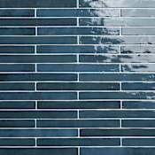 Ackland Westley - 2" x 18" Porcelain Linear Floor and Wall Tile - Glossy Visual - Sold by Carton (8 SF/Carton) Admiral Night