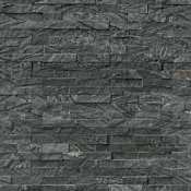 Ackland 6" x 24" Marble Hardscape Wall Tile - Splitface, Textured Marble Visual - Sold by Pallet (210 SF/Pallet) Ashen Black