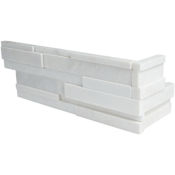 Ackland 6 in. x 18 in. Honed Marble Stacked Stone Ledger Corner Wall Tile - Sold by Carton (4.5 SF/Carton) Auric White