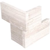 Ackland 4.5 in. x 9 in. Honed Marble Stacked Stone Ledger Corner Wall Tile - Sold by Carton (8 SF/Carton) Tivoli Sand