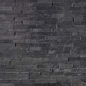 Ackland 6 in. x 24 in. Splitface Slate Stacked Stone Ledger Panel Wall Tile - Sold by Carton (8 SF/Carton) Kyoto Noir