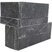 Ackland 9 in. x 18 in. Splitface Slate Stacked Stone Ledger Corner Wall Tile - Sold by Carton (4.5 SF/Carton) Kyoto Noir