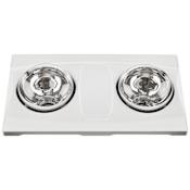 Aero Pure Heater Series 80 CFM 1 Sone Ceiling Mounted Bath Fan with Incandescent Lighting and Two 270W Heat Lamps White