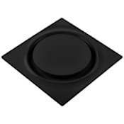 Aero Pure Designer Series 110 CFM 0.9 Sone Ceiling Mounted Energy Star Certified Bath Fan with Round on Square Design Farmhouse Black