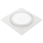 Aero Pure Designer Series 80 CFM 0.3 Sone Ceiling Mounted Energy Star Certified Bath Fan with LED Lighting and Round on Square Design White
