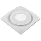 Aero Pure Designer Series 120 CFM 0.7 Sone Ceiling Mounted Energy Star Certified Bath Fan with Dimmable LED Lighting and Slim-Fit Housing White