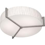 AFX Apex 17" Wide Commercial LED Flush Mount Ceiling Fixture with Fabric and Acrylic Shade Weathered Grey / Jute