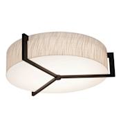 AFX Apex 3 Light 17" Wide Flush Mount Drum Ceiling Fixture with aminated Shade Espresso