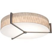 AFX Apex 4 Light 34" Wide Flush Mount Drum Ceiling Fixture Weathered Grey / Jute / White
