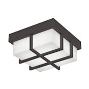 AFX August 8" Wide LED Flush Mount Square Outdoor Ceiling Fixture with White Acrylic Shade Black / White