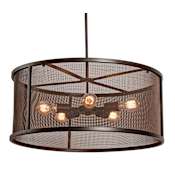 AFX Austin 5 Light 24" Wide Drum Chandelier Bronze