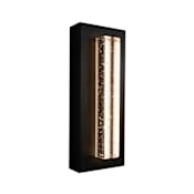 AFX Beam 12" Tall LED Outdoor Wall Sconce with Seedy Glass Shade Black