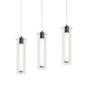 AFX Bari 36" Wide Multi Light Pendant Black / Clear