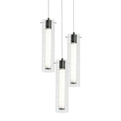 AFX Bari 18" Wide Multi Light Pendant Black / Clear