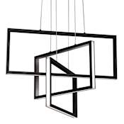 AFX Cole 3 Light 24" Wide LED Suspension Multi Light Pendant Black