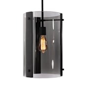 AFX Pendant 10" Wide Mini Pendant with Smoke Glass Shade Black