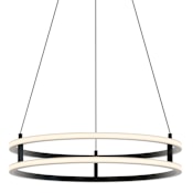 AFX Gemini 24" Wide LED Ring Chandelier Black / White