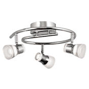 AFX Gage 3 Light 16" Wide LED Fixed Rail Ceiling Fixture Polished Chrome