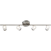 AFX Gramercy 4 Light 37" Wide Integrated LED Fixed Rail Linear Ceiling Fixture Satin Nickel / White