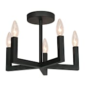 AFX Grace 5 Light 14" Wide Semi-Flush Ceiling Fixture Black