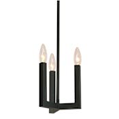 AFX Grace 3 Light 7" Wide Taper Candle Mini Pendant Black