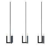 AFX Grace 3 Light 36" Wide Taper Candle Linear Pendant Black