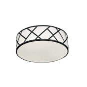 AFX Haven 17" Wide LED Flush Mount Drum Ceiling Fixture Black