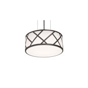 AFX Haven 2 Light 13" Wide Pendant Black / White