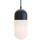AFX Irvine 5" Wide LED Mini Pendant with Frosted Glass Shade Black