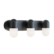 AFX Irvine 3 Light 24" Wide LED Vanity Light with Frosted Glass Shades Black