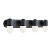 AFX Irvine 4 Light 33" Wide LED Vanity Light with Frosted Glass Shades Black