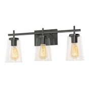 AFX Joanna 3 Light 23" Wide Vanity Light with Frosted Glass Shades Black