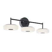 AFX June 3 Light 30" Wide LED Vanity Light Black