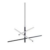 AFX Knoll 36" Wide Abstract Multi Light Pendant Black