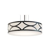 AFX Lake 3 Light 24" Wide Pendant Black / White