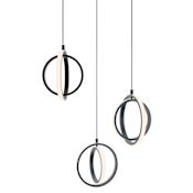 AFX Lock 23" Wide LED Multi Light Pendant Black