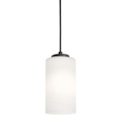 AFX Leo 4" Wide Mini Pendant with Frosted Glass Shade Black