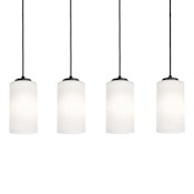 AFX Leo 4 Light 36" Wide Linear Pendant Black