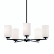 AFX Leo 5 Light 24" Wide Chandelier Black