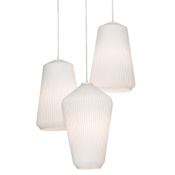 AFX Lily 3 Light 24" Wide Multi Light Pendant White